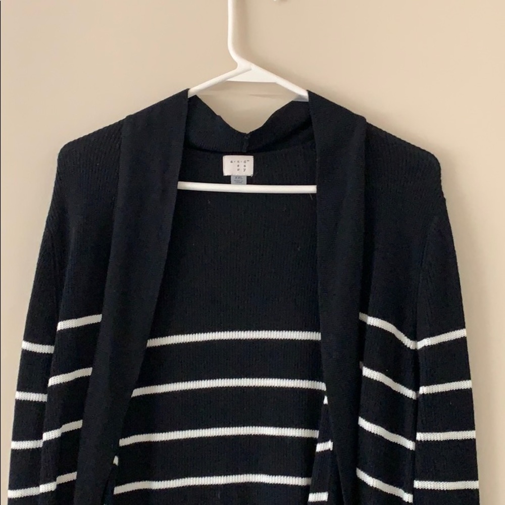 Black and white striped target sweater
